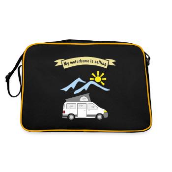 motorhome is calling - Retro Bag - black/gold - Back