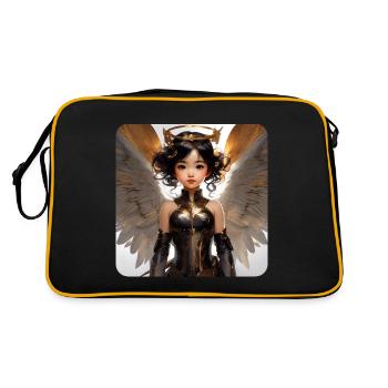 Cute angel with halo - Retro Bag - black/gold - Back