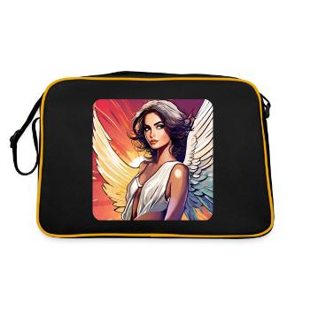 Sexy Engel - Retro Tasche - Schwarz/Gold - Hinten