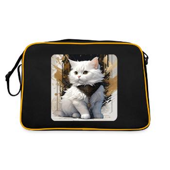 Mignon chat blanc - Sac Retro - noir/or - Dos