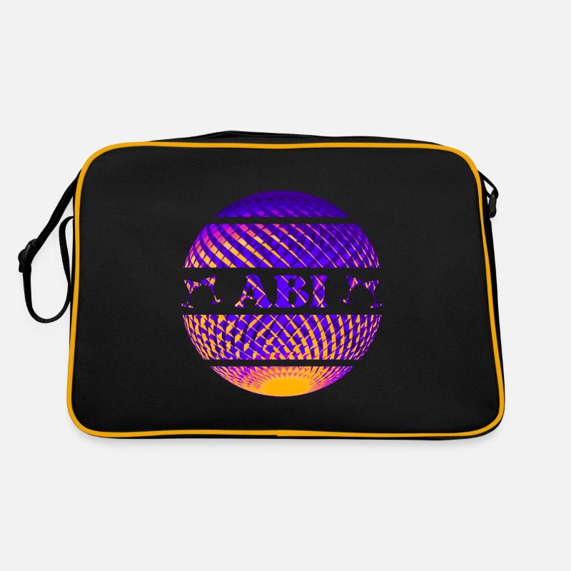 Abi Party bunt - Retro Tasche - Schwarz/Gold