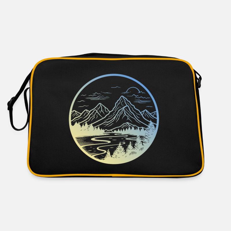 Berge Landschaft Retro Tasche
