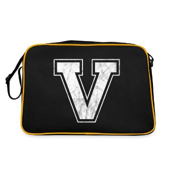 Letter V - Retro Bag - black/gold - Back