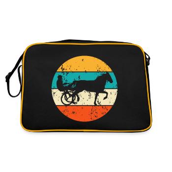 Trabrennsport Trabrennen Pferde Pferdesport Traber - Retro Tasche - Schwarz/Gold - Hinten