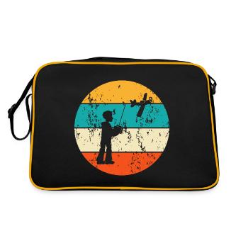 Modellflug Modellflieger Modellflugzeug - Retro Tasche - Schwarz/Gold - Hinten