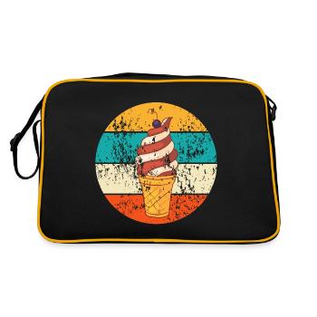 Vintage Retro Softeis Waffeleis - Retro Tasche - Schwarz/Gold - Hinten