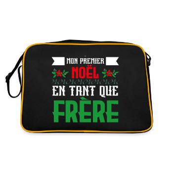 Le premier Noël en tant que frère - Sac Retro - noir/or - Dos