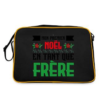Le premier Noël en tant que frère - Sac Retro - noir/or - Dos