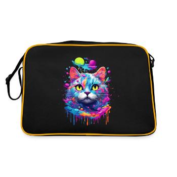 Pop Art Cat - Retro Bag - black/gold - Back