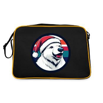 Polar Bear Christmas Animal - Retro Bag - black/gold - Back
