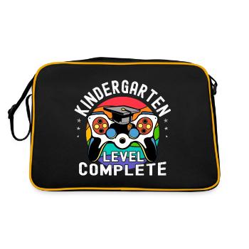 Kinder-Kindergarten-Niveau Abschlussklasse abschließen - Retro Tasche - Schwarz/Gold - Hinten