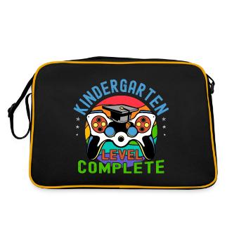Kinder-Kindergarten-Niveau Abschlussklasse abschließen - Retro Tasche - Schwarz/Gold - Hinten