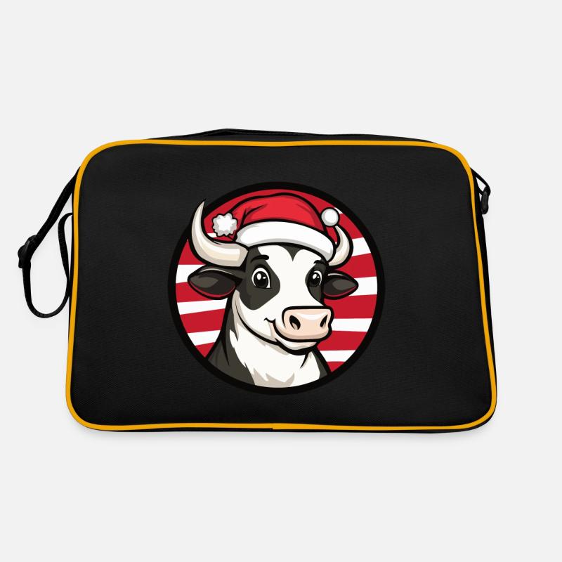 Kuh Weihnachten Tier Retro Tasche