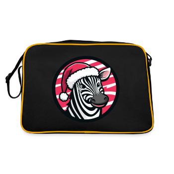 Zebra Christmas Animal - Retro Bag - black/gold - Back