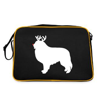 Great Pyrenees Reindeer Christmas - Retro Bag - black/gold - Back