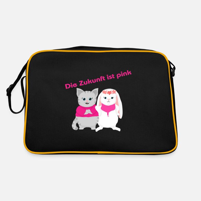 Zukunft ist pink DE - Retro Tasche - Schwarz/Gold