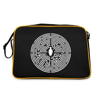 Schwingungen der Exklusivität: Binaural Beats - Retro Tasche - Schwarz/Gold - Hinten