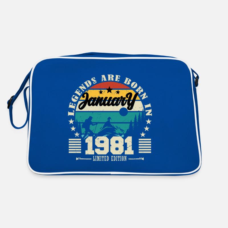 Januar 1981. Geburtstagsgeschenk Januar 1981. Retro Tasche