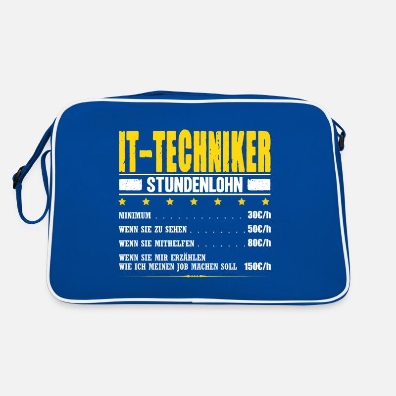 IT-Techniker Stundenlohn Informatiker Gehalt IT Retro Tasche