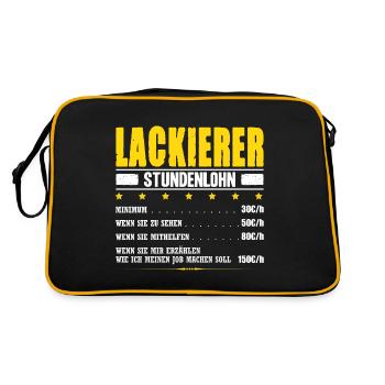 Lackierer Stundenlohn Lackierermeister Gehalt - Retro Tasche - Schwarz/Gold - Hinten