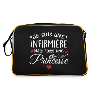 Je Suis Une Infermière, Mais Aussi Une Princesse - Sac Retro - noir/or - Dos