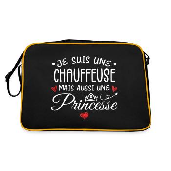 Je Suis Une Chauffeuse, Mais Aussi Une Princesse - Sac Retro - noir/or - Dos