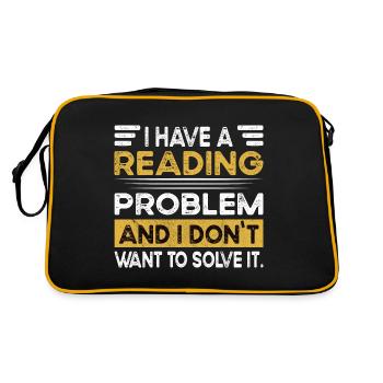 Reading is my hobby - Retro Tasche - Schwarz/Gold - Hinten