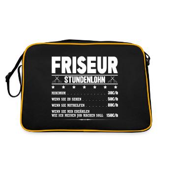 Friseur Gehalt Friseuse Gehalt Friseurmeister - Retro Tasche - Schwarz/Gold - Hinten