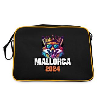 Mallorca 2024 Urlaub Fuchs - Retro Tasche - Schwarz/Gold - Hinten