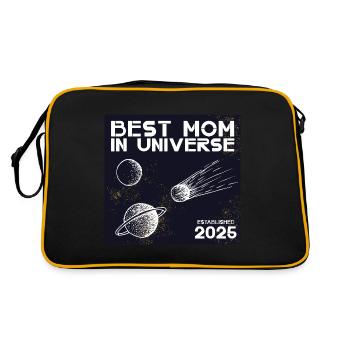 Beste Mama Best Mom Mother Mutter Muttertag - Retro Tasche - Schwarz/Gold - Hinten