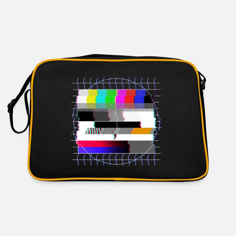 Röhrenfernseher Testbild - verzerrt - 80er Retro Tasche