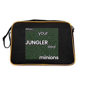 Wenn JUNGLER Lakaien stiehlt... - Retro Tasche - Schwarz/Gold - Hinten