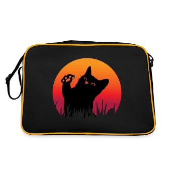 Cute cat - black cat - Retro Bag - black/gold - Back