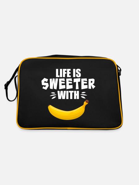 Life Is Sweeter With Banana - Retro Bag - black/gold - Back