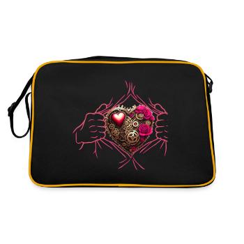 Poitrine déchirée coeur mécanique Steampunk - Sac Retro - noir/or - Dos