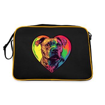 Pit Terrier Dog Heart Dog Love - Retro Bag - black/gold - Back