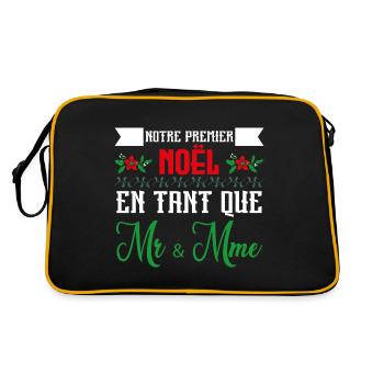 Notre premier Noël en tant que Mr. et Mme - Sac Retro - noir/or - Dos