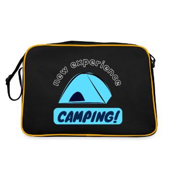 New experience - Camping! - Retro Bag - black/gold - Back