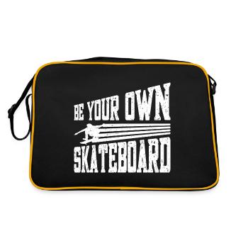 Skateboard Art For Boys Girls Men Skateboard Gifts - Retro Bag - black/gold - Back