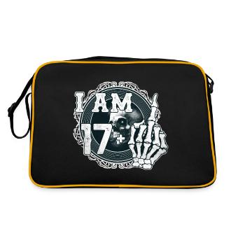 I'm 17 plus 1 middle finger Skull funny 18th - Retro Bag - black/gold - Back