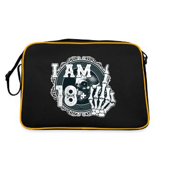 I'm 18 plus 1 middle finger Skull funny 19th - Retro Bag - black/gold - Back