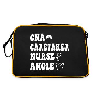 CNA Nursing Quotes Certified Nurse Assistant Gifts - Retro Tasche - Schwarz/Gold - Hinten