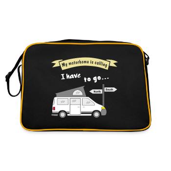 mon camping-car appelle - Sac Retro - noir/or - Dos