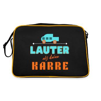 lauter als deine Karre - Retro Tasche - Schwarz/Gold - Hinten