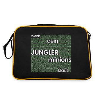 Wenn der JUNGLER minions klaut - Retro Tasche - Schwarz/Gold - Hinten