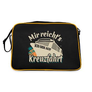 Mir reicht's, ich geh auf Kreuzfahrt - Retro Tasche - Schwarz/Gold - Hinten