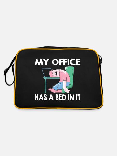 My office has a bed in it - Home Office Humor - Retro Bag - black/gold - Back