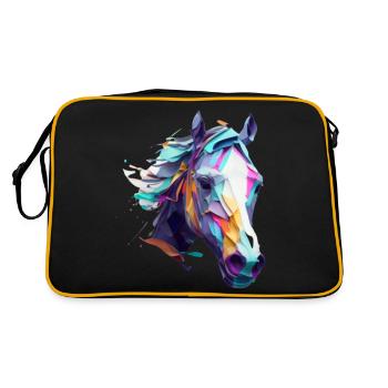 Belle conception de mosaïque de tête de cheval - Sac Retro - noir/or - Dos