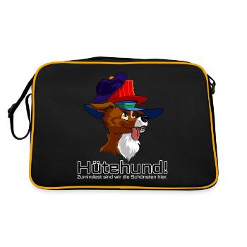 Die schönsten Hütehunde Hundesport Agility - Retro Tasche - Schwarz/Gold - Hinten