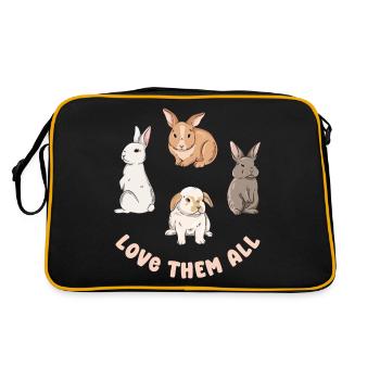 Cute rabbit design for bunny owners - Retro Bag - black/gold - Back